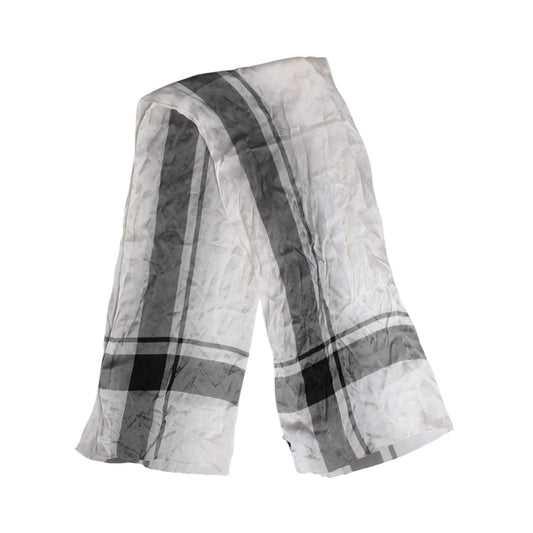 Dolce & Gabbana White Black Silk Warmer Wrap Foulard Scarf