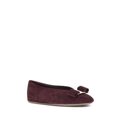 Ferragamo Bordeaux Goatskin Ballet Flats 1728,72470364320,Ballet Flats - Flats - Shoes,Bordeaux,EU35.5/US5.5,Ferragamo,Flats - Shoes,New with tags,Shoes,Women