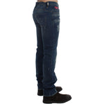 Costume National Blue Wash Paint Slim Fit Pants Jeans SIG17947-1