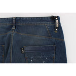 Costume National Blue Wash Paint Slim Fit Pants Jeans SIG17947-1