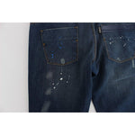 Costume National Blue Wash Paint Slim Fit Pants Jeans SIG17947-1