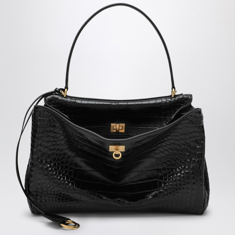 Balenciaga Cocco-print black calfskin medium Rodeo bag 7897722AA5L/R_BALEN-1000_100