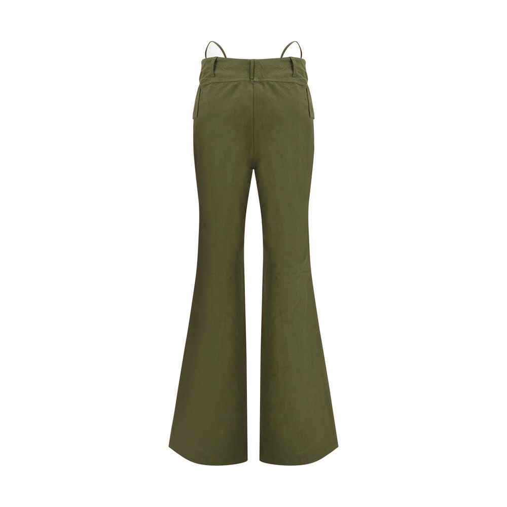 R13 Bicolor Cotton Flared Pants