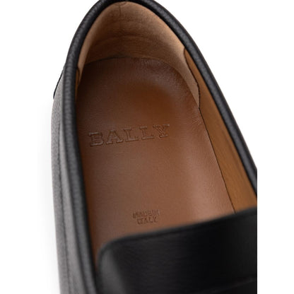 Bally Black Leather Moccassin
