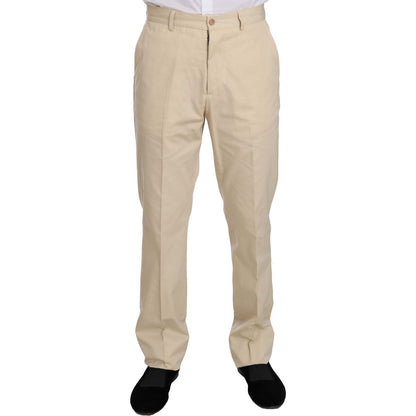 Romeo Gigli Two Piece 3 Button Beige Cotton Solid Suit Romeo Gigli