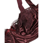 Dolce & Gabbana Burgundy Silk Underwired Balconette Bra Underwear BIK1314-2