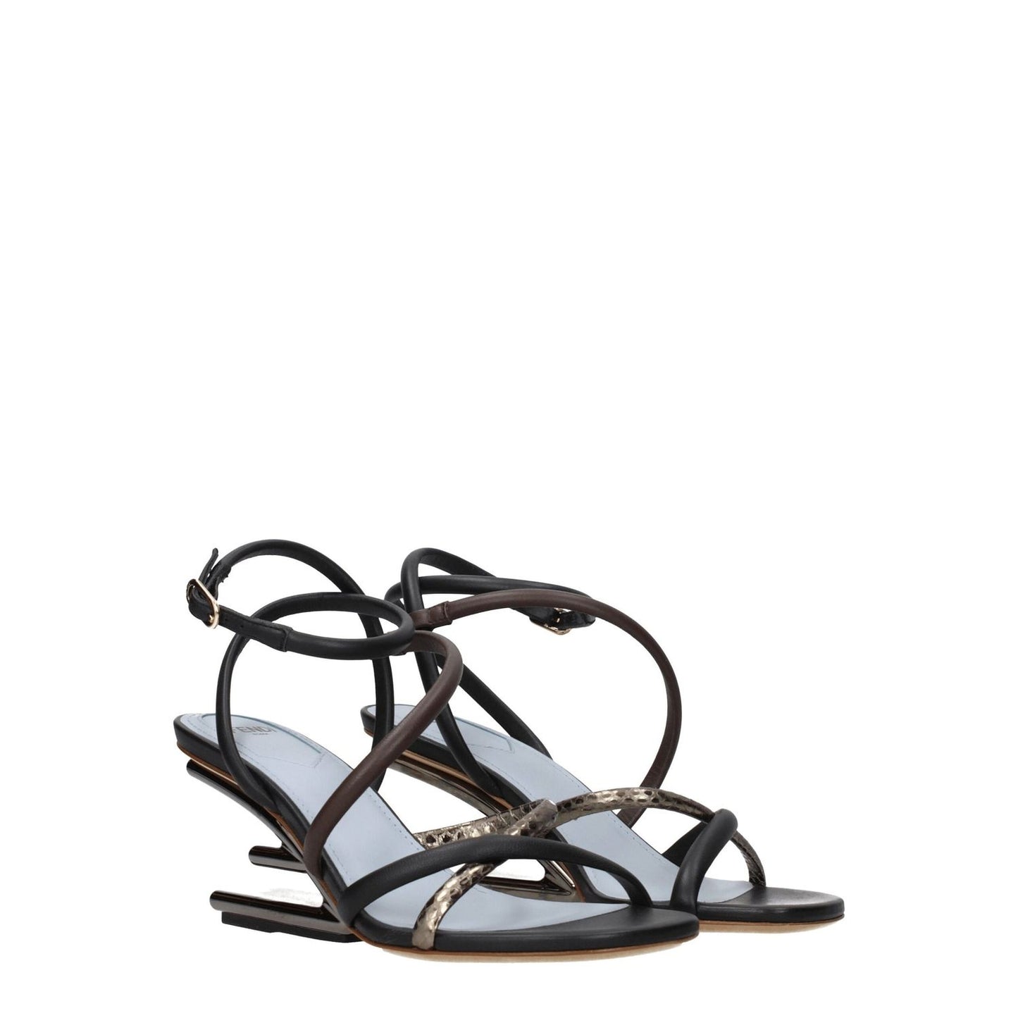 Fendi Multicolor Leather Flat Sandals 1728,75667636384,EU37.5/US7.5,EU37/US7,EU38.5/US8.5,Fendi,Flat - Sandals - Shoes,Multicolor,New with tags,Sandals - Shoes,Shoes,Women