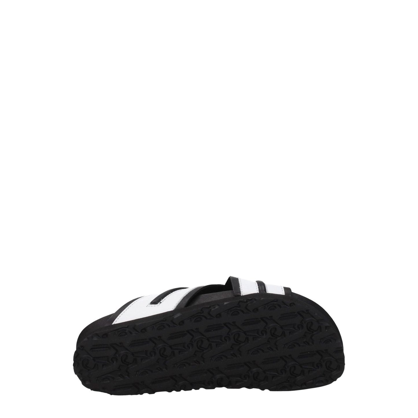 Palm Angels White Leather Slippers Sandals