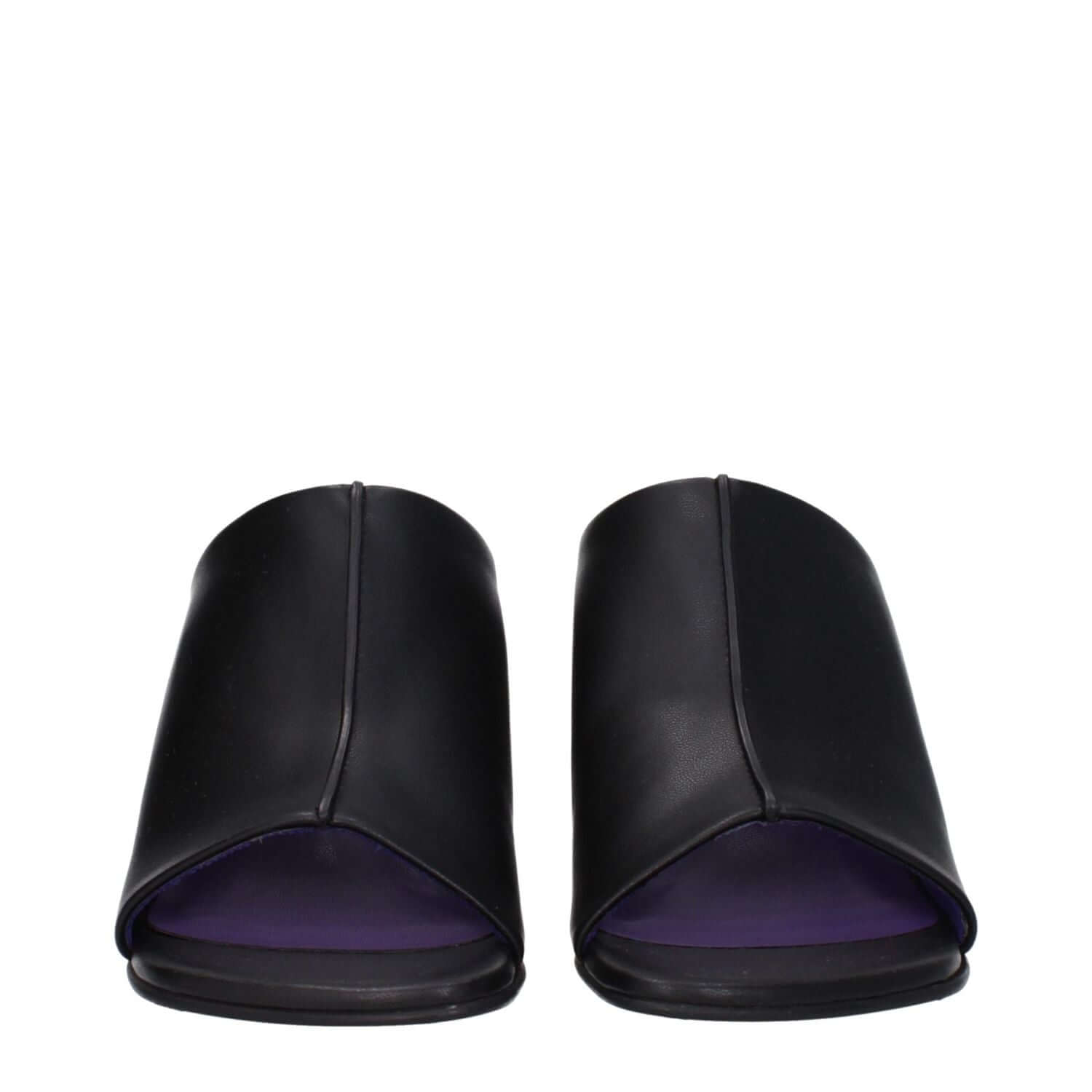 Stella McCartney Black Leather Stiletto Heel Sandals