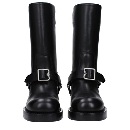 Burberry Black Leather Boots Burberry