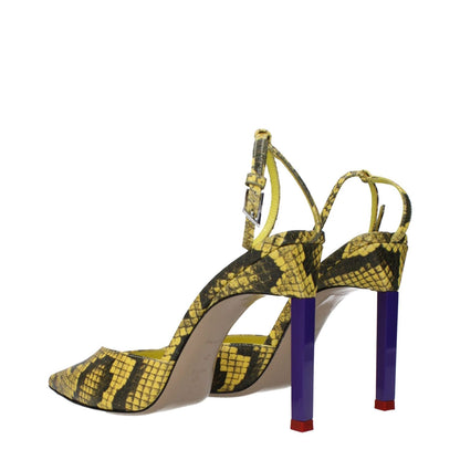 The Attico Yellow Leather High Heel Pumps The Attico