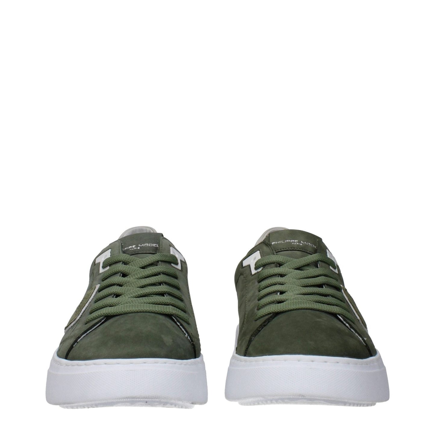 Philippe Model Green Leather Low Tops PH-15084810141961-EU42/US9