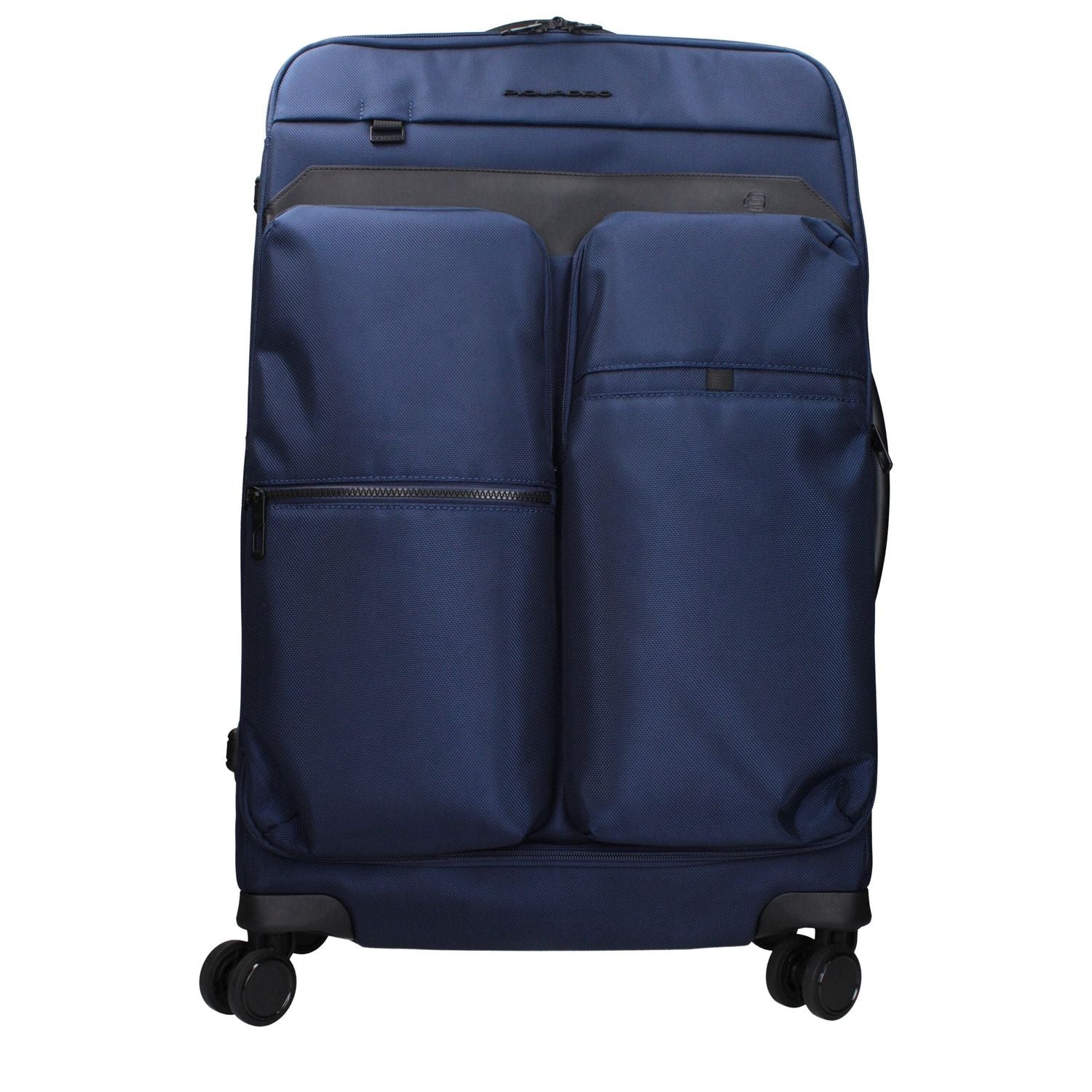 Front view with bag zipped and handles upright.