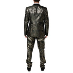 Dolce & Gabbana Metallic Floral Jacquard Silk 2 Piece Suit