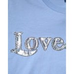 PINKO Blue Love Story Sequined Embellished Short Sleeves T-shirt
