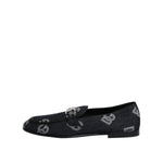Dolce & Gabbana Blue Logo Cotton Loafers Formal Dress Shoes MV7728-42