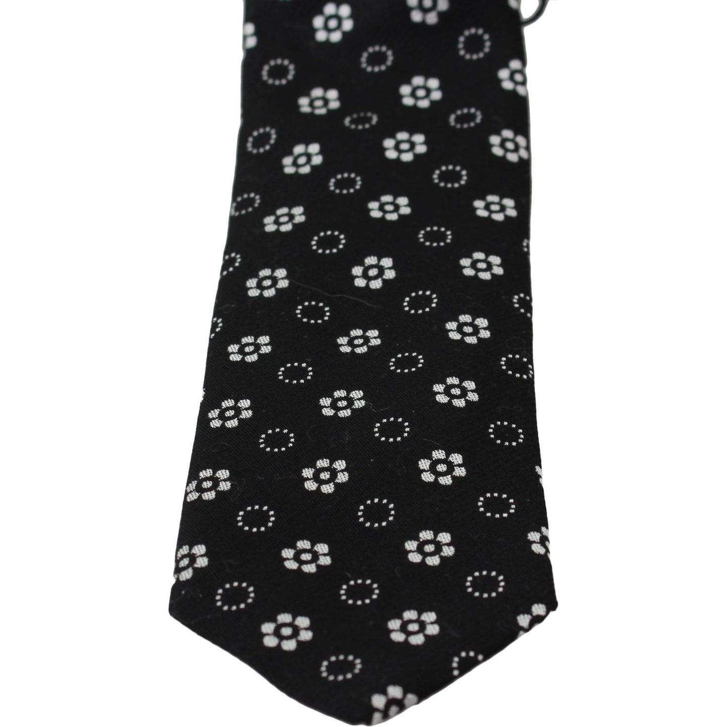 Dolce & Gabbana Black 100% Silk Floral Print Print Classic Tie Dolce & Gabbana