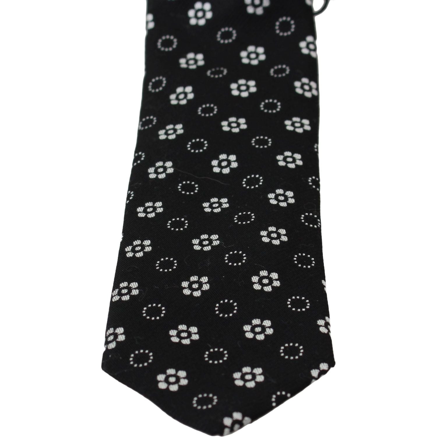 Dolce & Gabbana Black 100% Silk Floral Print Print Classic Tie