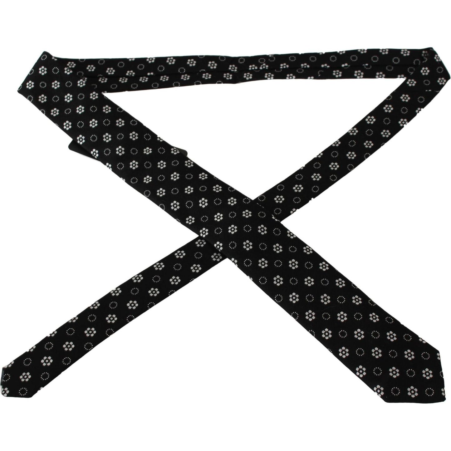 Dolce & Gabbana Black 100% Silk Floral Print Print Classic Tie Dolce & Gabbana