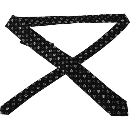 Dolce & Gabbana Black 100% Silk Floral Print Print Classic Tie Dolce & Gabbana