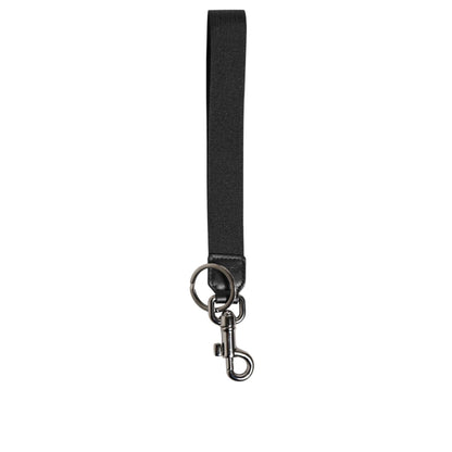 Dolce & Gabbana Black Red DG Logo Polyester Silver Men Keychain Keyring