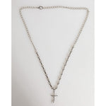 Dolce & Gabbana Silver Tone Brass Chain Religious Cross Pendant Necklace SMY11217