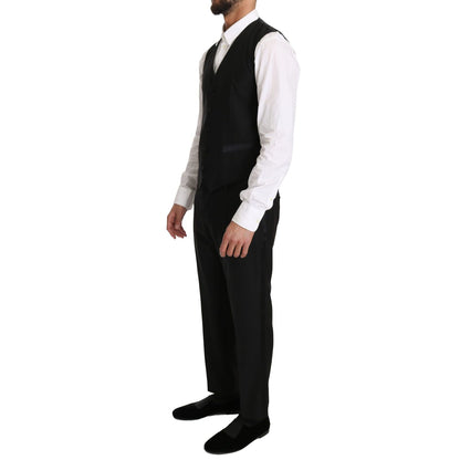 Dolce & Gabbana Black Wool Dress Waistcoat Gillet Vest Dolce & Gabbana