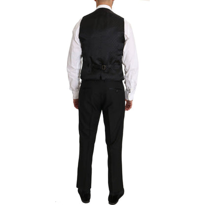 Dolce & Gabbana Black Wool Dress Waistcoat Gillet Vest Dolce & Gabbana
