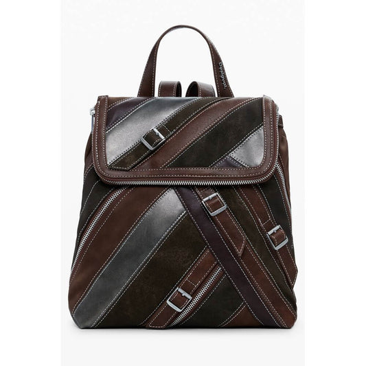 Desigual Marrone Poliuretano Women Backpack