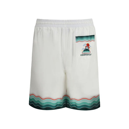 Casablanca White Silk Bermuda Shorts