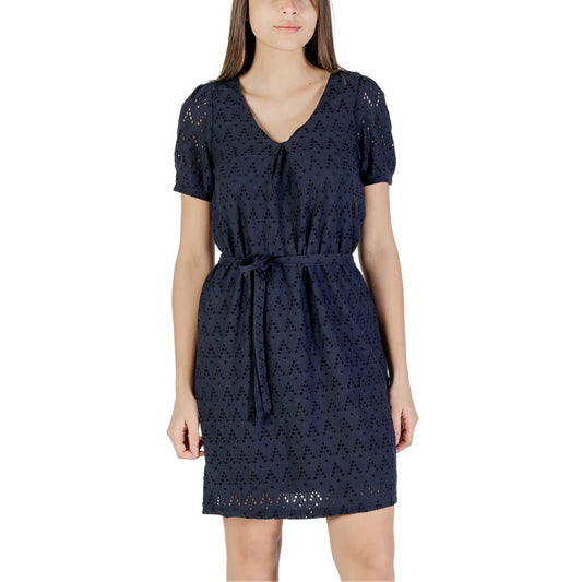 Vila Clothes Blue Recycled Polyester Short Dress Vila Clothes
