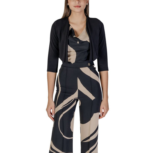 Rinascimento Black Polyester Sleeveless Jacket