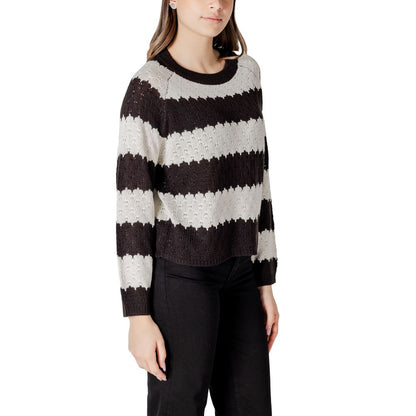 Jacqueline De Yong Black And White Marabou Sweatshirt