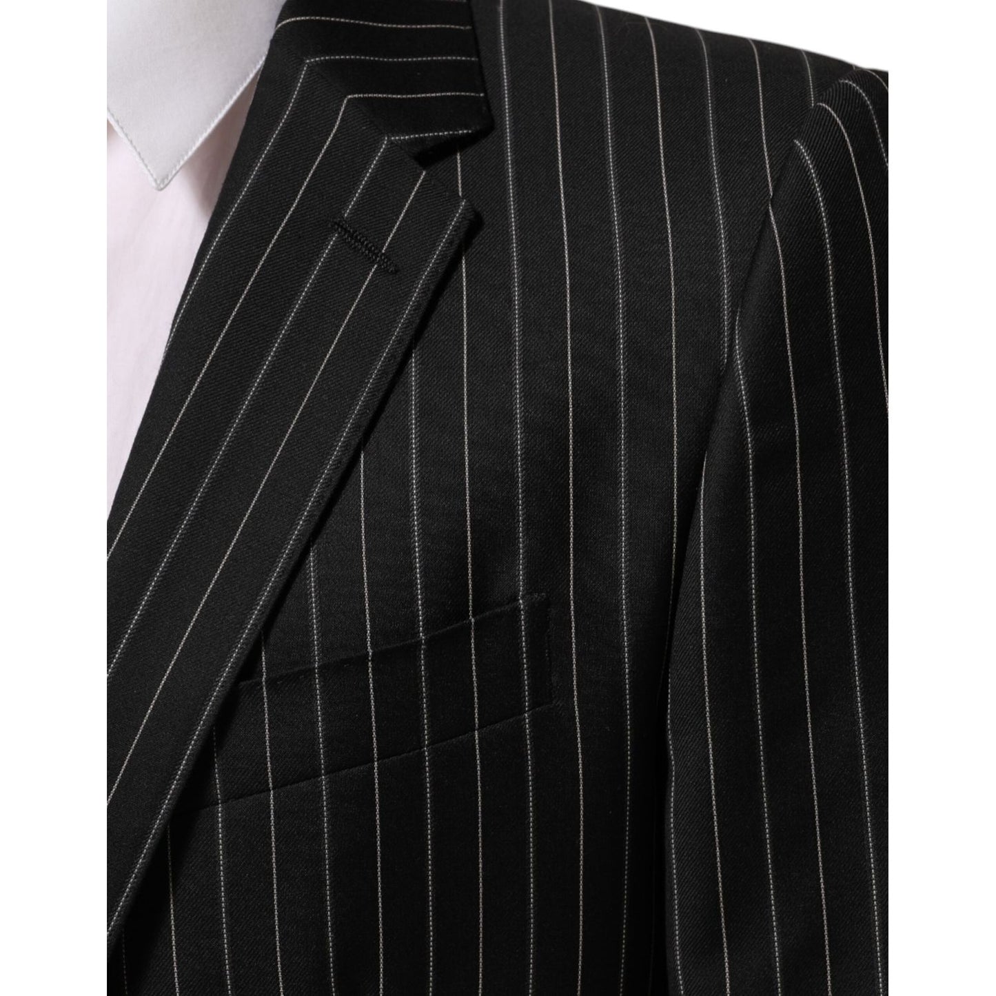 Dolce & Gabbana Dark Gray Stripes MARTINI 1 Button Suit Blazer