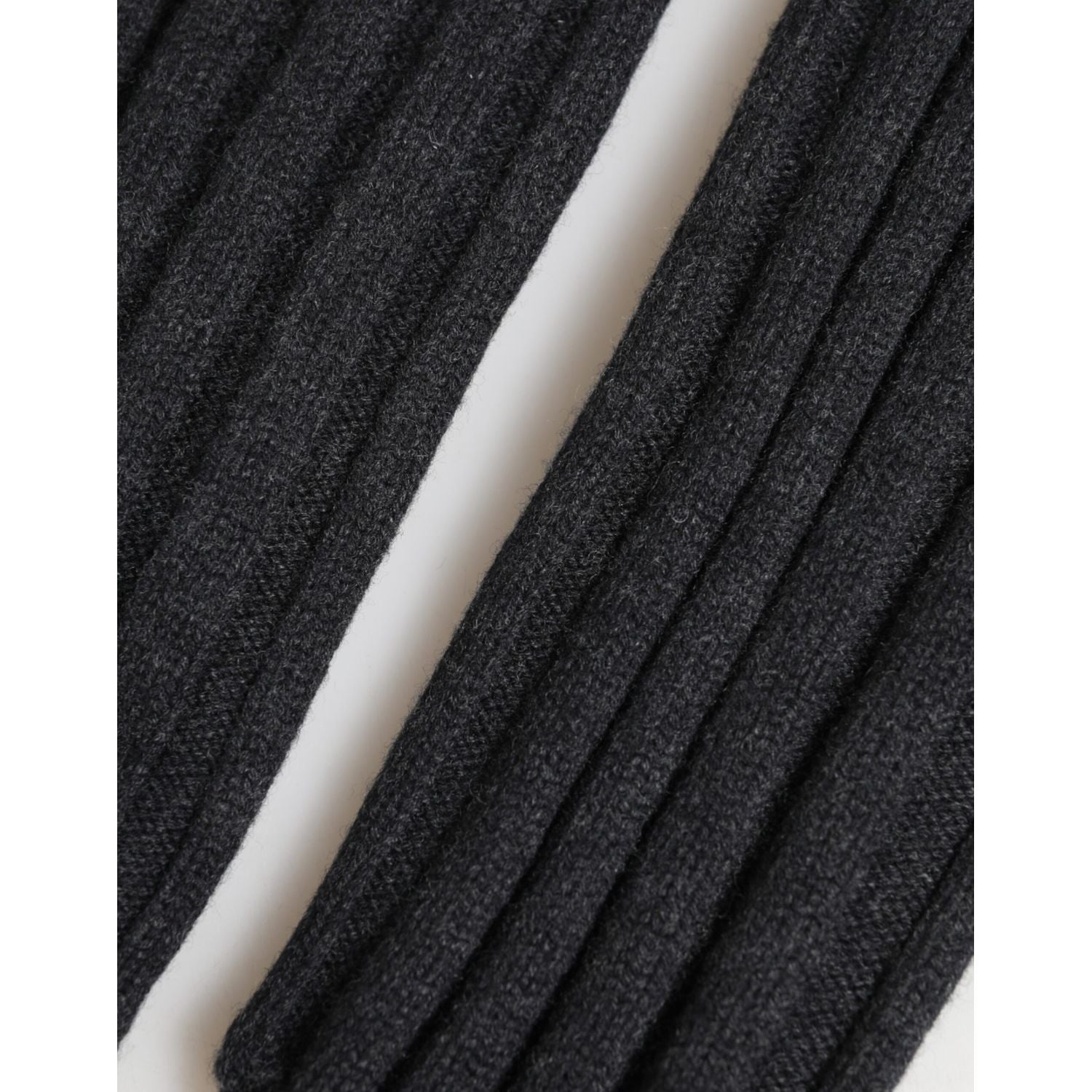 Dolce & Gabbana Dark Gray Virgin Wool Knitted Fingerless Gloves