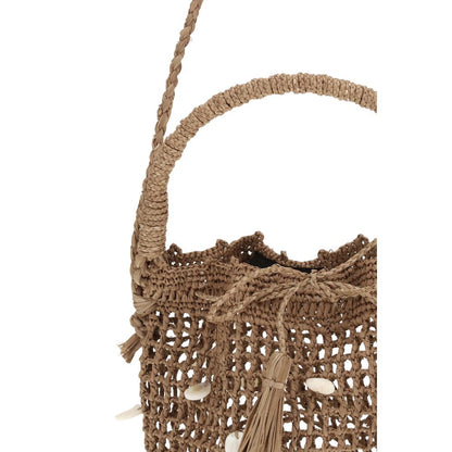 Alanui Brown Raffia Backet Bag