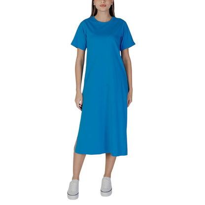 B.Young Blue Cotton Midi Dress