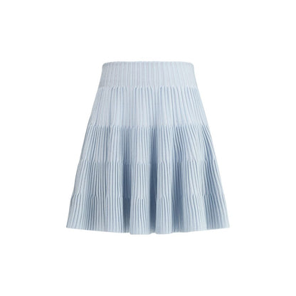 Balmain Light Blue Viscose Mini Skirt Balmain
