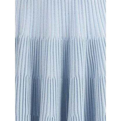 Balmain Light Blue Viscose Mini Skirt Balmain