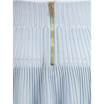 Balmain Light Blue Viscose Mini Skirt Balmain