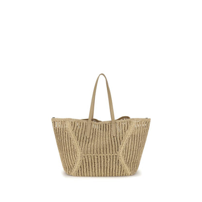 Brunello Cucinelli Beige Raffia Shoulder Bag