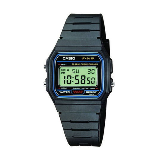 CASIO VINTAGE Mod. F-91 RESIN STRAP BLUE FRAME