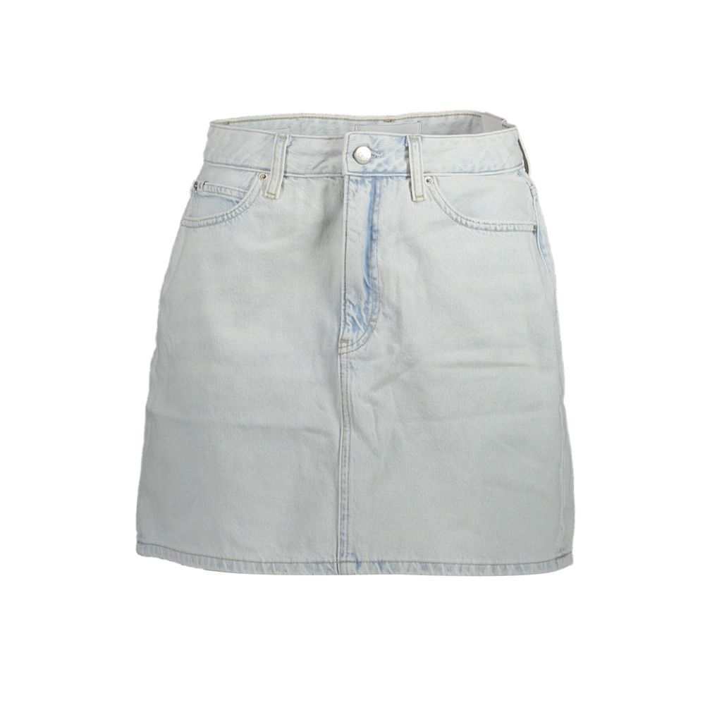 Calvin Klein Azzurro Cotton Women Skirt Calvin Klein