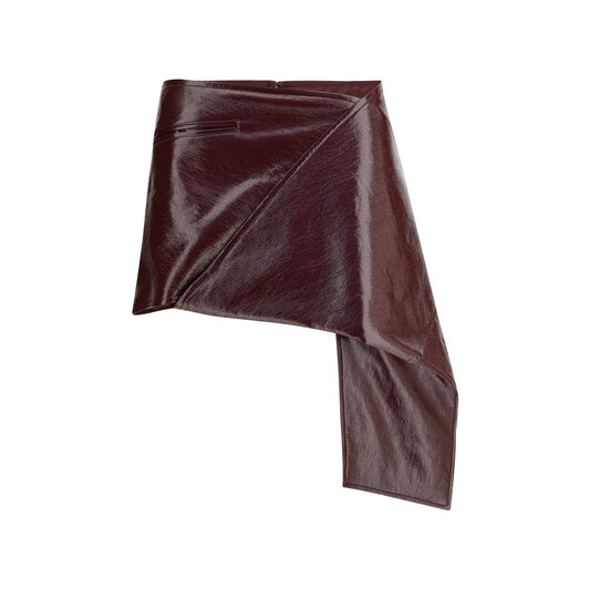 Courrèges Bordeaux Cotton Mini Skirt Courrèges
