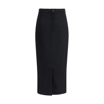 Dolce & Gabbana Black Fleece Wool Long Skirt Dolce & Gabbana