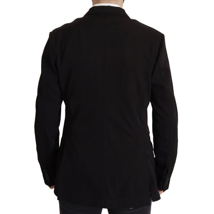 Dolce & Gabbana Black Wool Single Breasted Coat Blazer