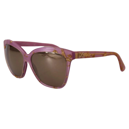 Dolce & Gabbana DG4251 Pink Gold Full Rim Rectangle Frame Shades 1728,67345645728,Dolce & Gabbana,Glasses and Sunglasses - Accessories,Material: 100% Acetate,New with tags,Sunglasses - Glasses and Sunglasses - Accessories,Violet,Women