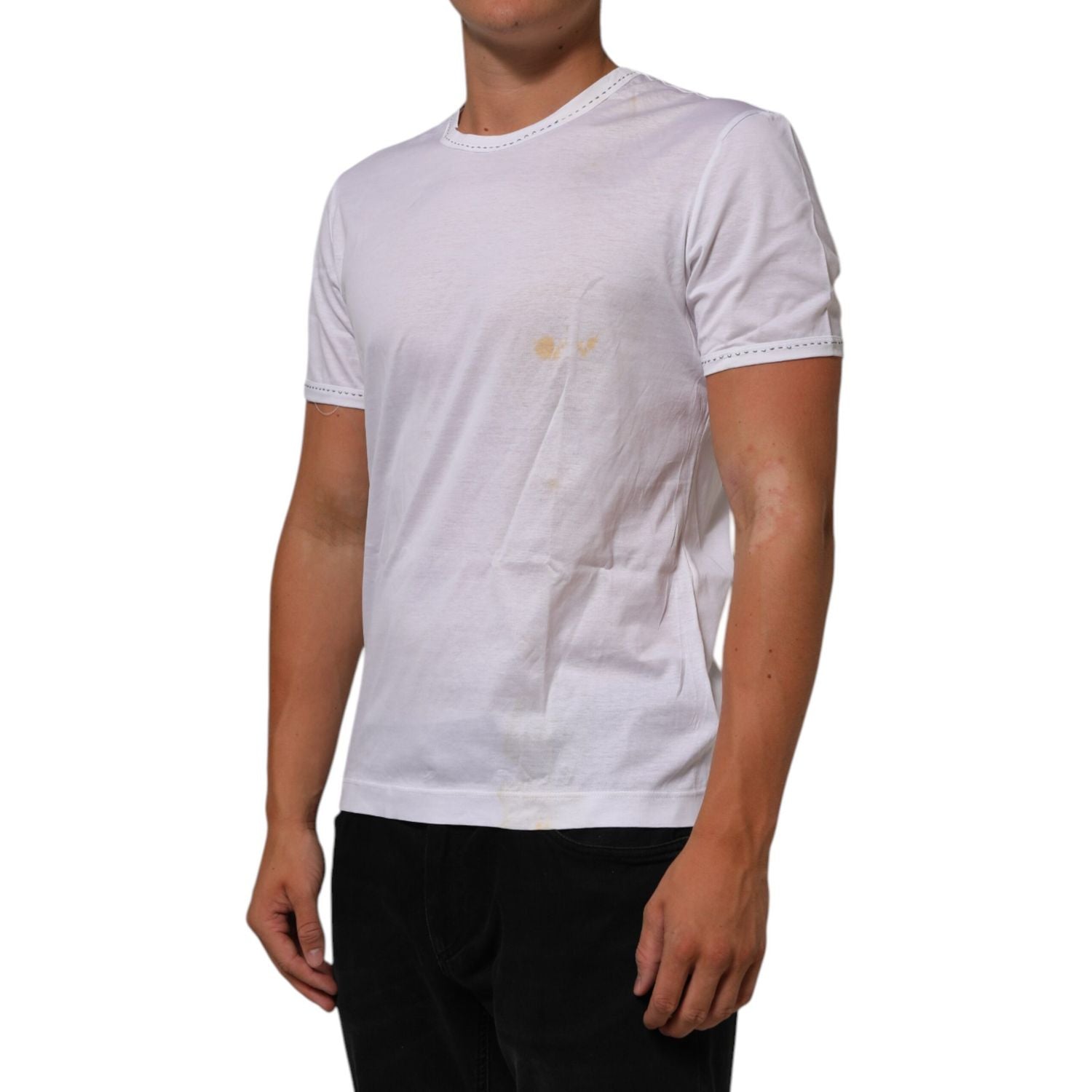 Dolce & Gabbana White Cotton Crew Neck Underwear Tee T-shirt
