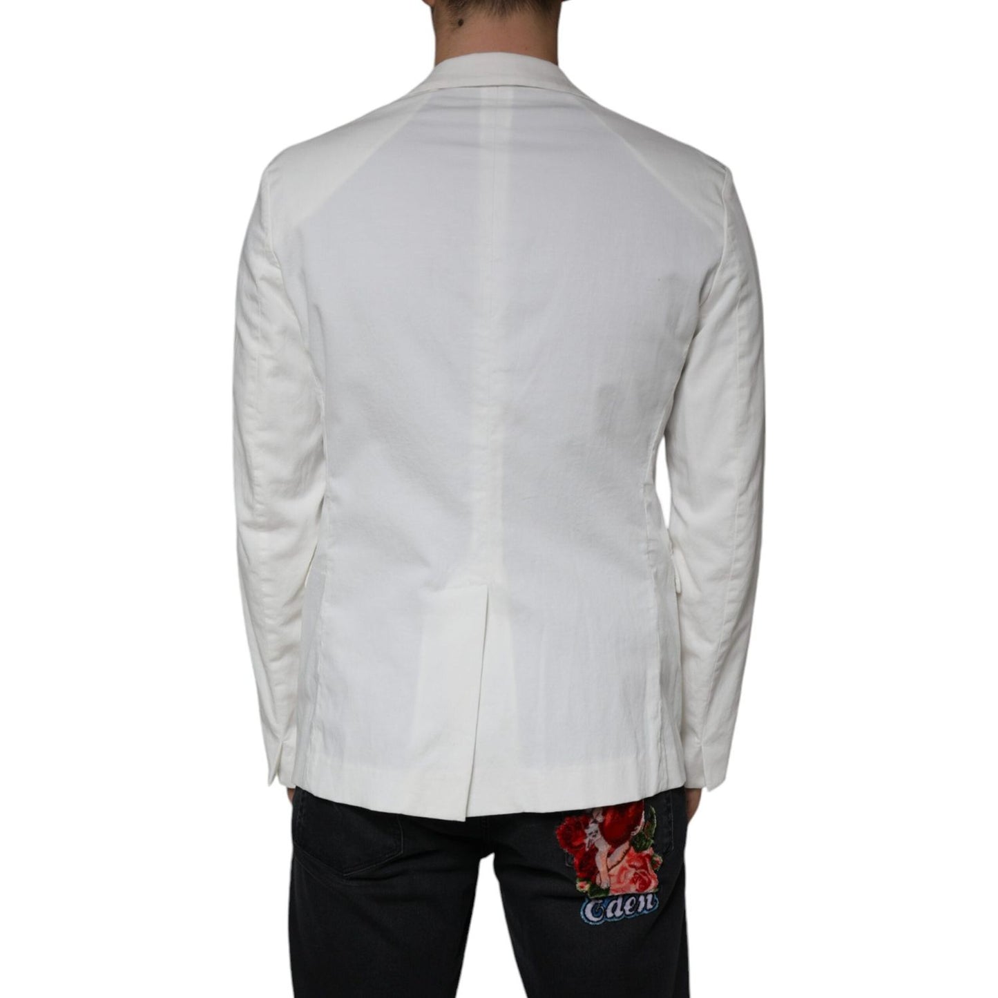Dondup White Single Breasted One Button Dress Formal Blazer JKT41234-50