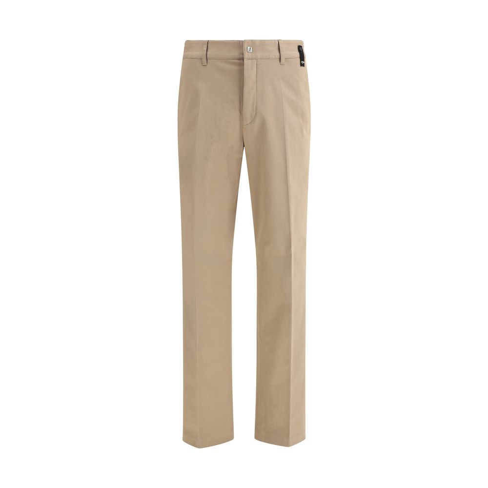 Fendi Brown Cotton Casual Pants